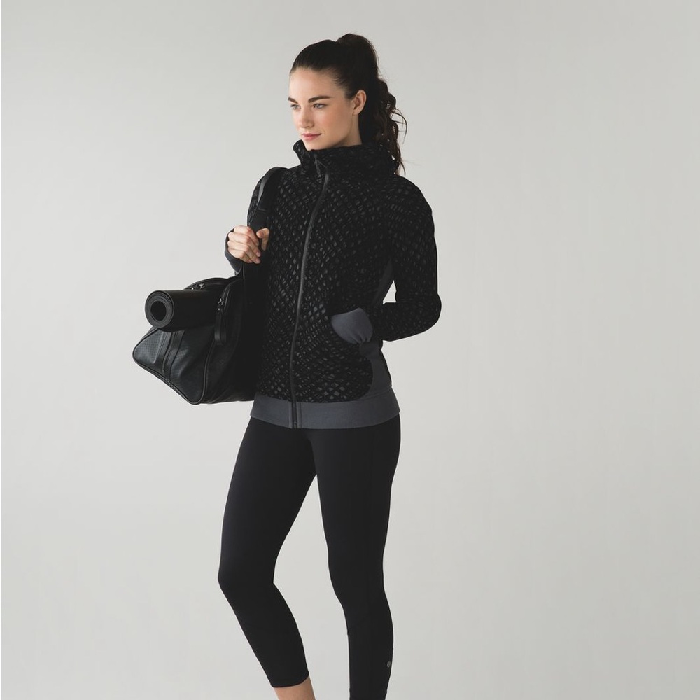 Lululemon Scuba Hoodie III Simply Lace Play Dark Slate Black / Dark Slate